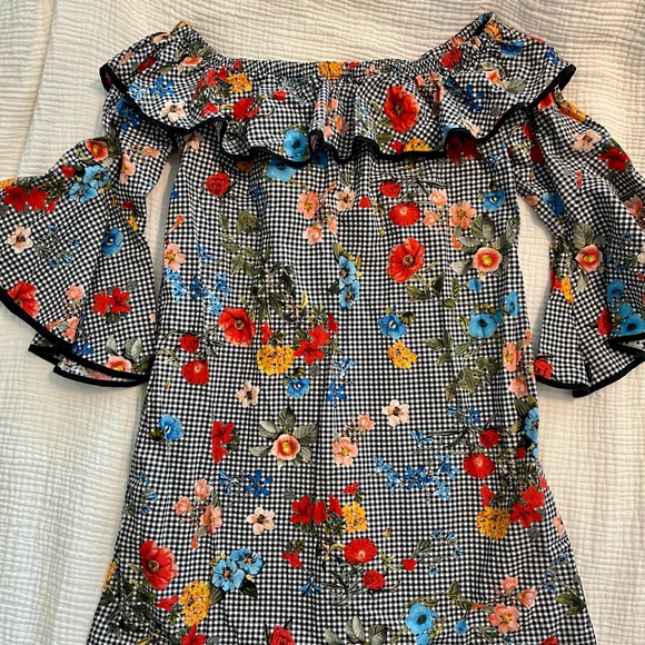 Zara mini floral off shoulder dress - Picture 4 of 4
